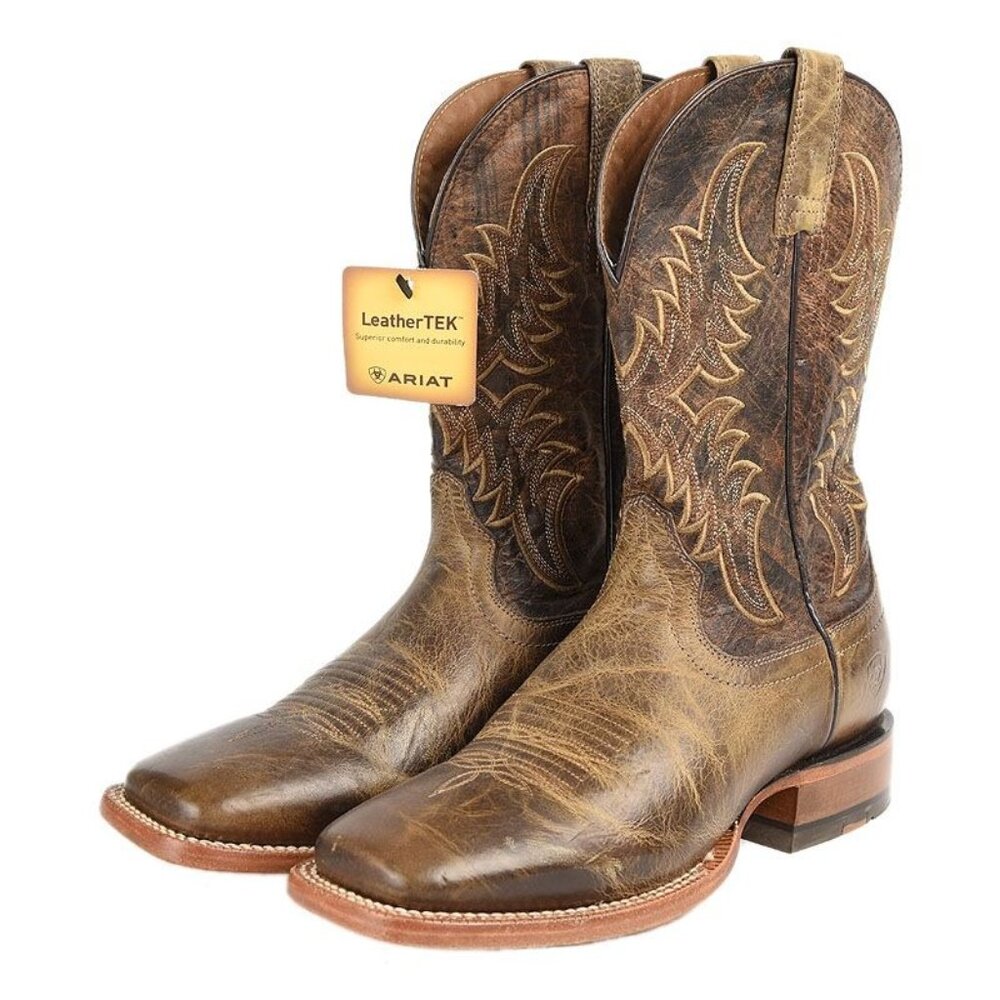 Ariat Mens Distressed Brown Point Ryder Square Toe Leather Western Boots Size 7D
